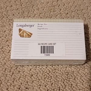 Longaberger Recipe Card Set 3 x 5 with Dividers 73989